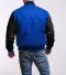 Bright Royal Blue Wool Black Leather Sleeves Letterman Jacket